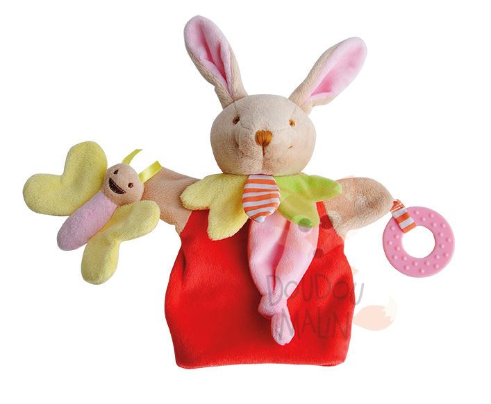  magic marionnette lapin rouge rose jaune 